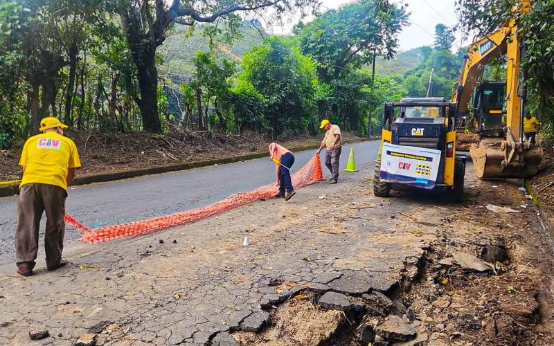 Inician trabajos de recuperación vial entre Fraijanes y Los Verdes