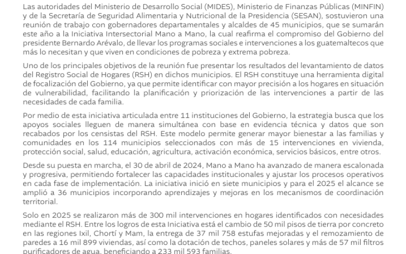 Reunión Mano a Mano Gobernadores y alcaldes