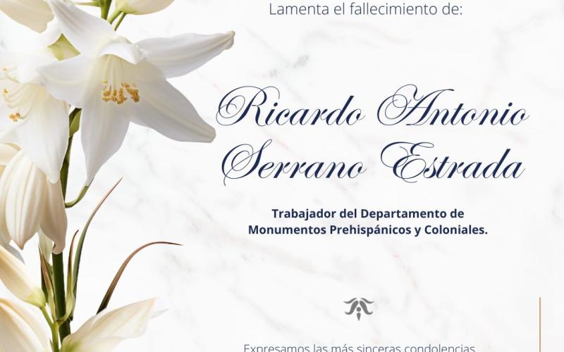 MCD lamenta el sensible fallecimiento de Ricardo Antonio Serrano Estrada 