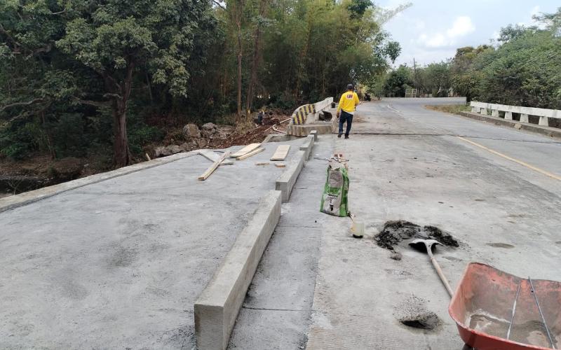 Trabajos en el puente Cantel están por finalizar