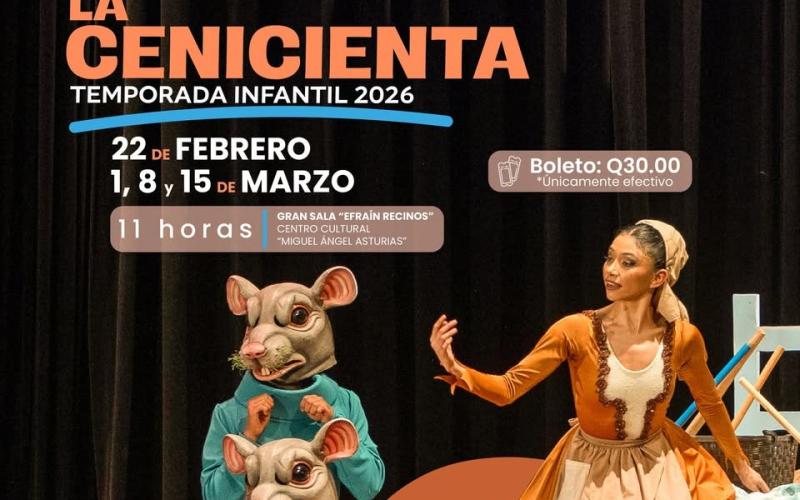 Temporada Infantil 2026 "La Cenicienta" del Ballet Nacional de Guatemala “Christa Mertins”