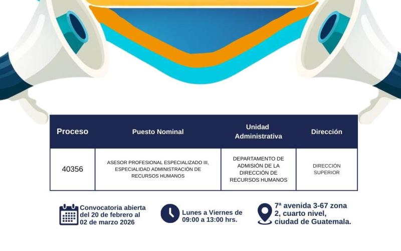 Convocatoria externa para Asesor Profesional Especializado III