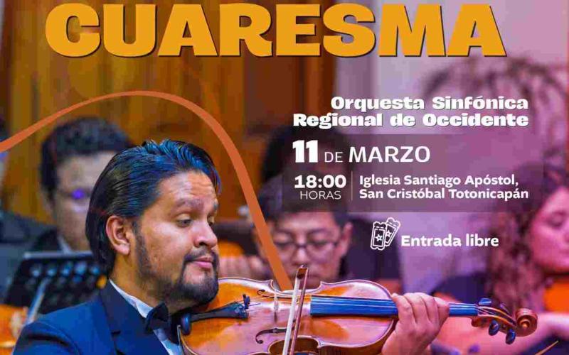 La Orquesta Sinfónica Regional de Occidente continúa con conciertos de la Temporada de Cuaresma