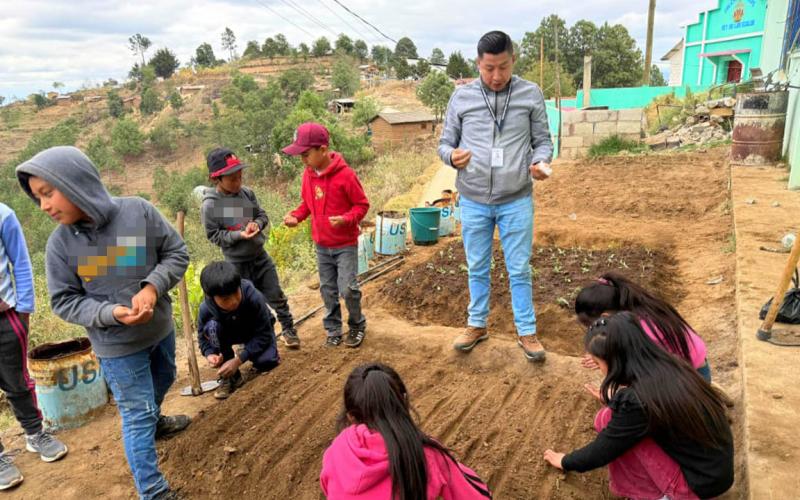 Impulsan educación nutricional y huertos escolares en Totonicapán