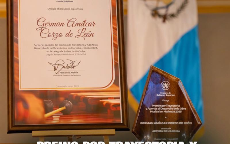 Entrega del Premio por Trayectoria y Aportes al Desarrollo de la Obra Musical en Marimba edición 2025