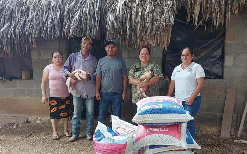 Entrega de lechones fortalece la producción porcina y el mejoramiento genético en Petén