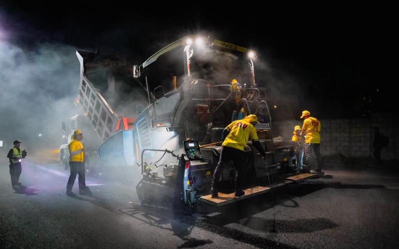 Carretera a El Salvador: mantenimiento avanza con trabajos nocturnos