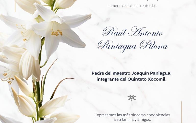 Lamentamos el sensible fallecimiento de Raúl Antonio Paniagua Piloña