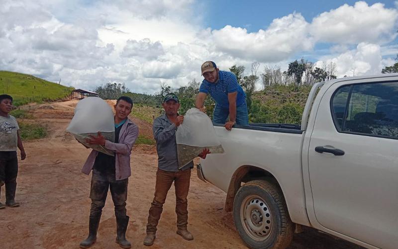 Entrega de alevines fortalece seguridad alimentaria de comunidades de Petén