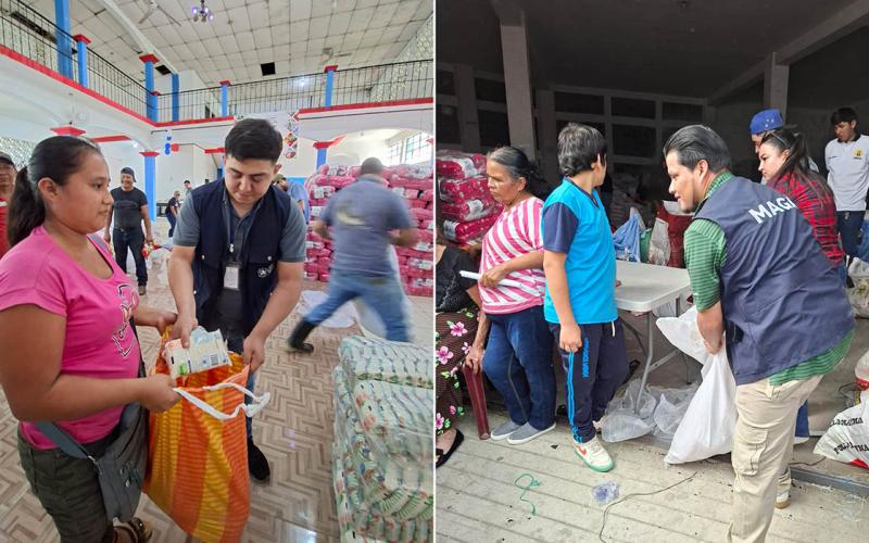 Familias reciben alimentos por su participación en proyectos comunitarios