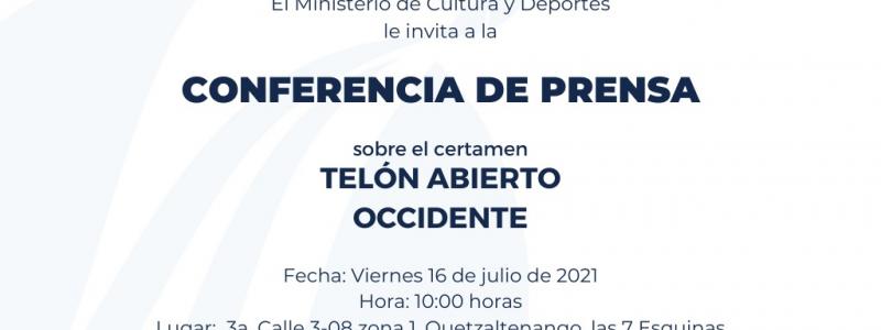 Conferencia de prensa Telón Abierto Occidente en Quetzaltenango