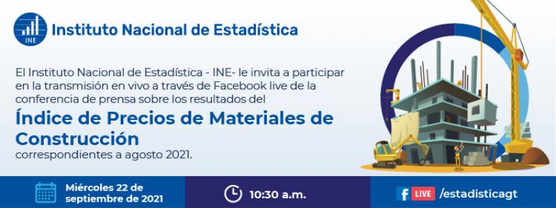 Índice de Precios de Materiales de Construcción agosto 2021