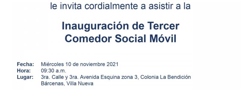 invitación a la inauguración del tercer comedor social móvil