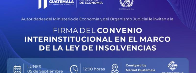 Invitación a la firma del convenio interinstitucional en el marco de la ley de Insolvencias