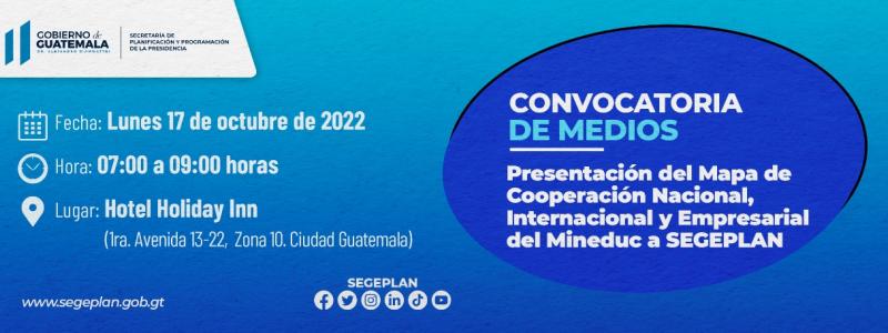 Presentación del Mapa de Cooperación Nacional, Internacional y Empresarial del MINEDUC a SEGEPLAN 