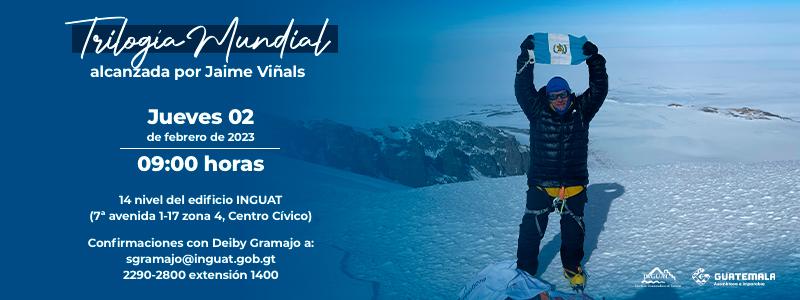 El Instituto Guatemalteco de Turismo tiene el gusto de invitar a los medios de comunicación a la conferencia de prensa para presentar la Trilogía Mundial alcanzada por Jaime Viñals.