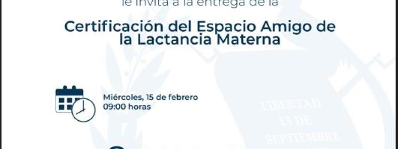 Certificación del Espacio Amigo de la Lactancia Materna 