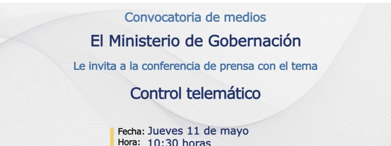 Conferencia de prensa con el tema Control Telemático 