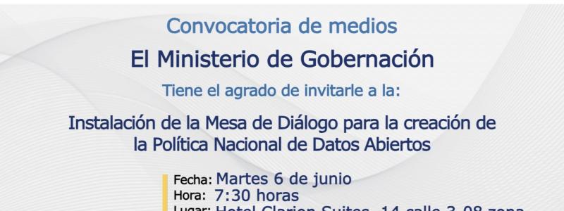 Instalación de la Mesa de Diálogo para la creación de la Política Nacional de Datos Abiertos