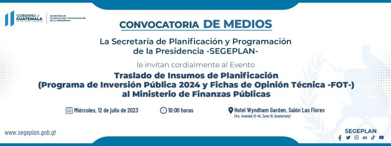 Programa de Inversión Pública 2024 y Fichas de Opinión Técnica FOT a MINFIN