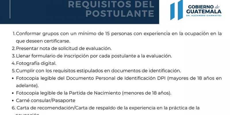 Requisitos para certificados por oficios en el exterior