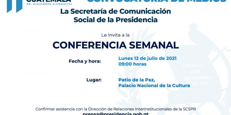 Convocatoria a medios de comunicación. 