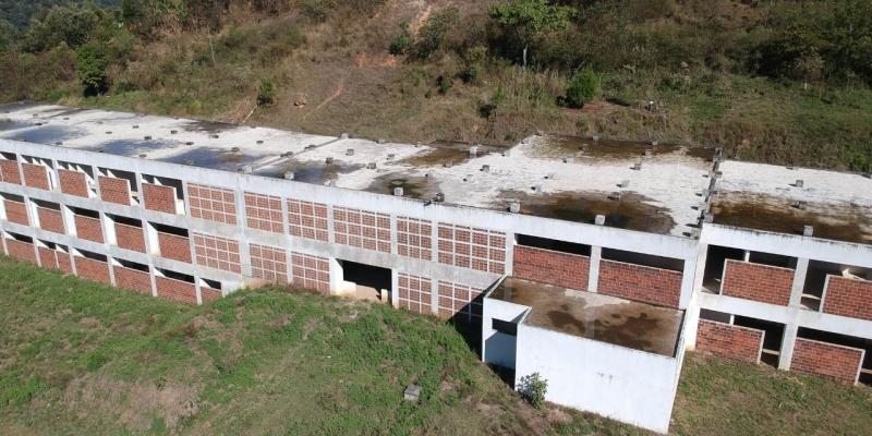 Hospital San Pedro Necta antes de reiniciar los trabajos de construcción