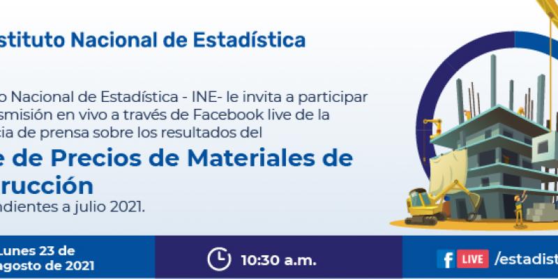 Índice de Precios de Materiales de Construcción julio 2021