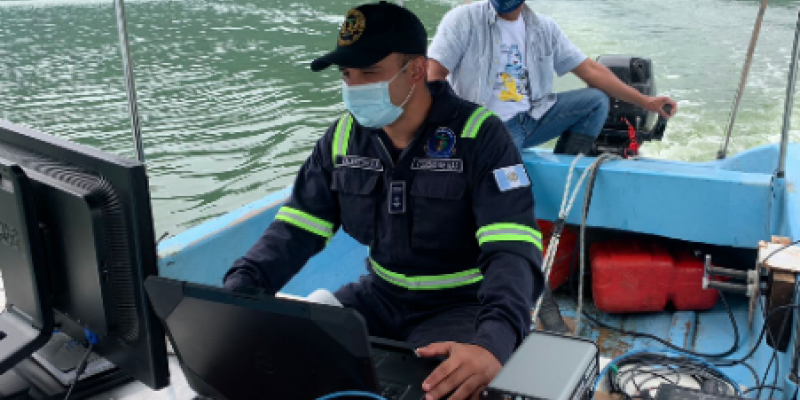 Ministerio de la Defensa Nacional apoya en Levantamiento Batimétrico en el Lago de Amatitlán