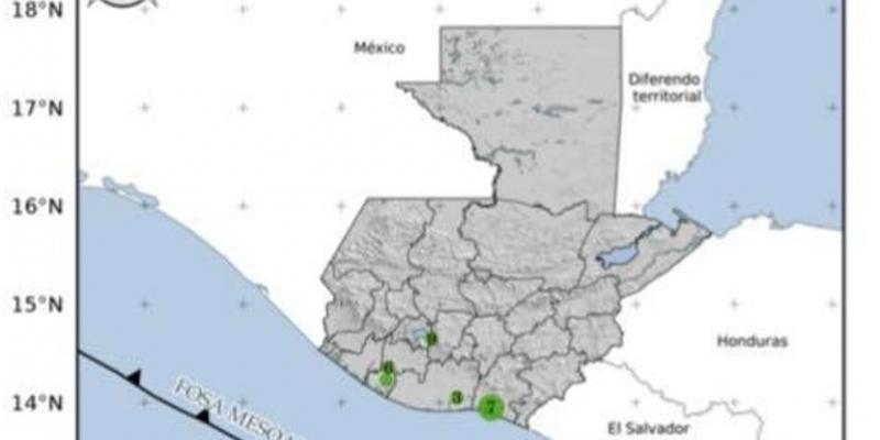 10 sismos registrados en las últimas horas. Fuente: INSIVUMEH.