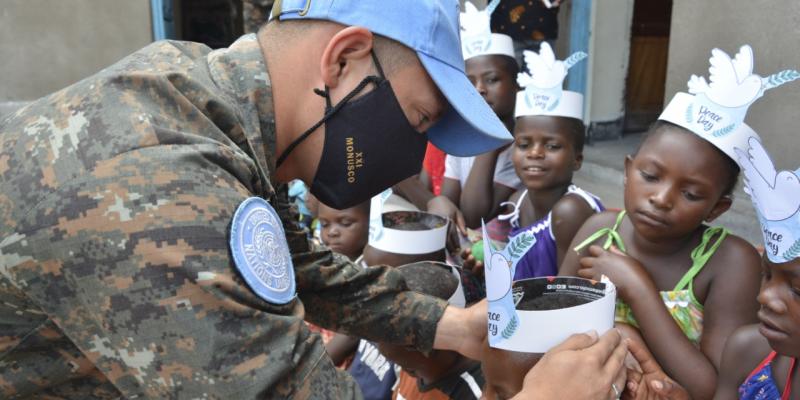 XXI Contingente de Fuerzas Especiales del Ejército de Guatemala, desplegado en la República Democrática del Congo, conmemoraron el  "Día Internacional de la Paz"
