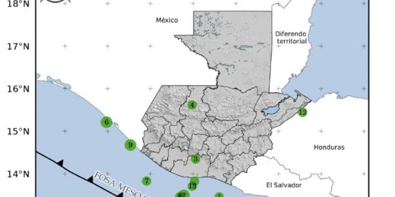 Sismos registrados en las últimas horas. Fuente: INSIVUMEH.