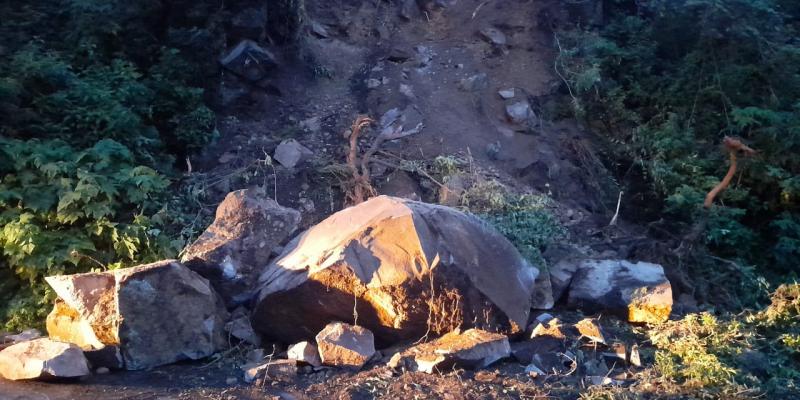 Derrumbe en el municipio de San Antonio Palopó, Sololá.