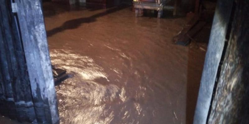 Inundación en el caserío San Antonio del Monte, San Antonio Suchitepéquez, Suchitepéquez.