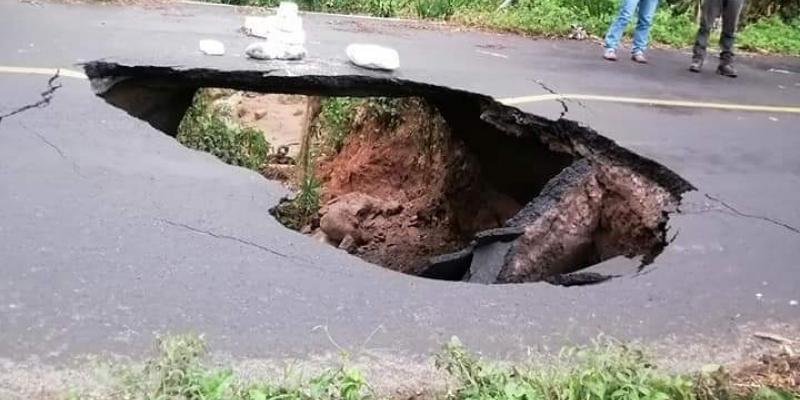 Hundimiento en El Tumbador, San Marcos.