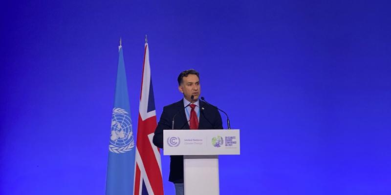 Ministro de Ambiente durante su intervención en la COP26