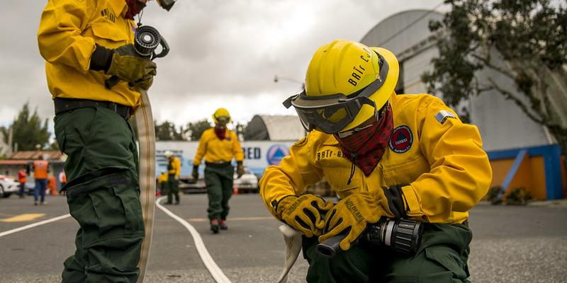 Brigada de Respuesta a Incendios Forestales -BRIF/GUA- de la CONRED está preparada para atender incendios a nivel nacional. Foto de archivo.
