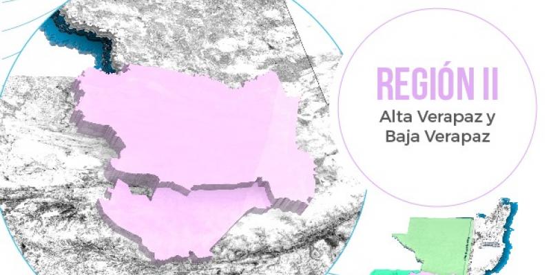 Región II de la CONRED conformada por Alta Verapaz y Baja Verapaz.