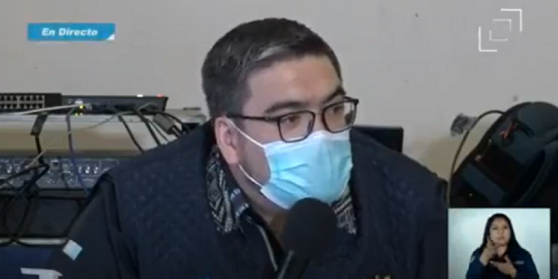 El Ministro Pimentel durante su exposición en Chiquimula.