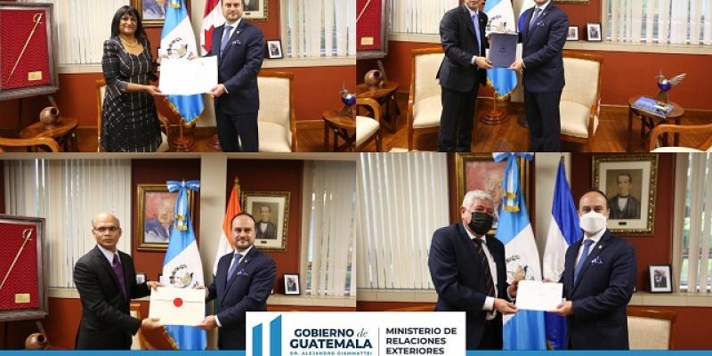 Embajadores de Canadá, India, Corea y Nicaragua presentan Copias de Estilo al canciller Pedro Brolo Vila