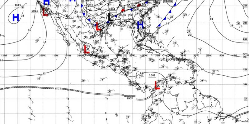 Condiciones atmosféricas. Fuente: NOAA.