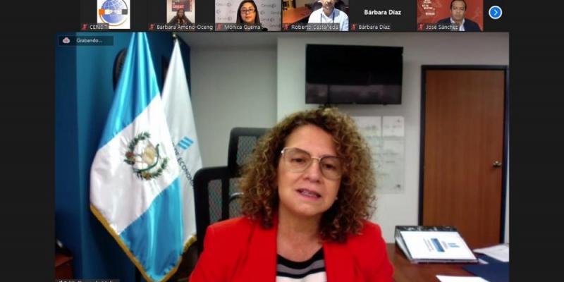 La Viceministra de Integración y Comercio Exterior, Edith Flores de Molina, participó en la reunión virtual.