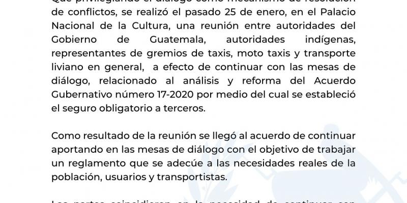 El Gobierno de Guatemala, a través del Ministerio de Gobernación, a la población en general informa: