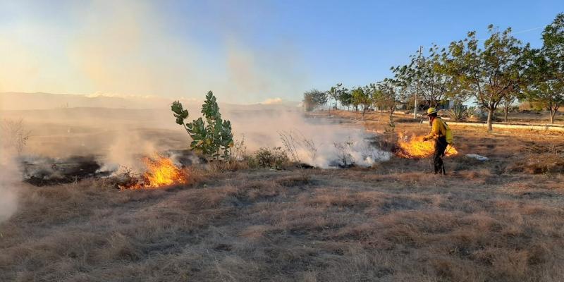 Brigada de Respuesta a Incendios Forestales –BRIF/GUA- de la CONRED en acciones de combate a un siniestro en el departamento de Zacapa. Foto de archivo.