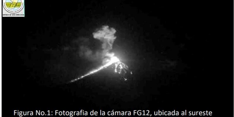 Vista al volcán de Fuego. Fuente: INSIVUMEH.