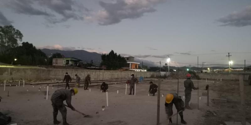 Cuerpo de Ingenieros del Ejército avanza en la construcción de hospital en Huehuetenango