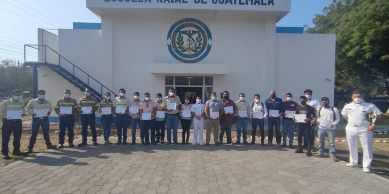 21 profesionales guatemaltecos finalizan curso de Protección de Buques e Instalaciones Portuarias