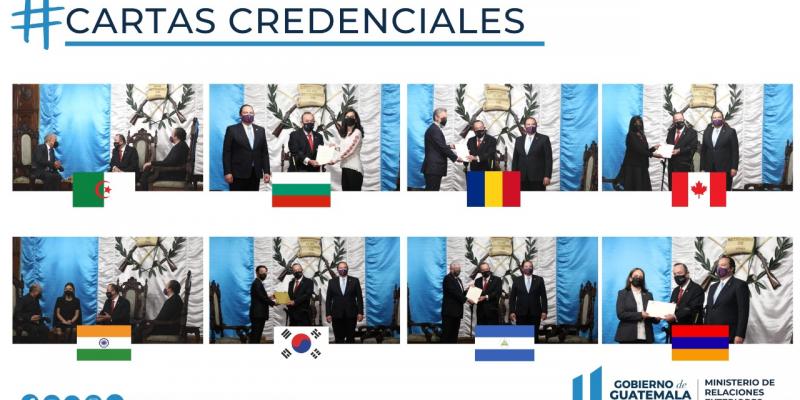 8 embajadores presentan Cartas Credenciales al presidente Alejandro Giammattei  