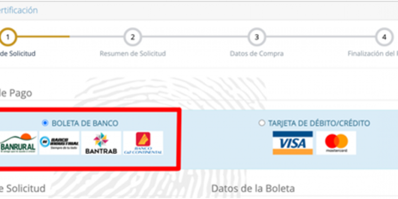 "BOLETA DE BANCO" PARA TRÁMITES EN LÍNEA