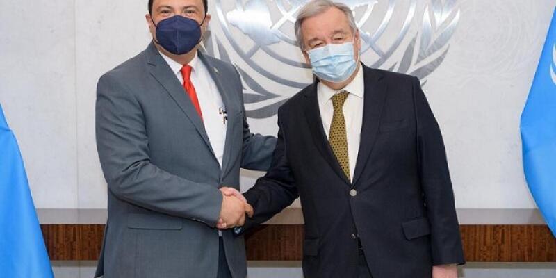 Canciller Mario Búcaro y secretario general de la ONU abordan asuntos de seguridad alimentaria y desarrollo  